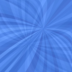 Blue curved ray burst background - vector illustration from swirling rays