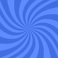 Blue geometrical spiral background - vector graphic from spinned rays