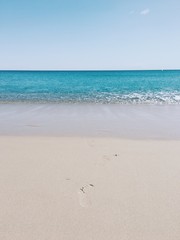 Fototapeta na wymiar footprint ob the sand