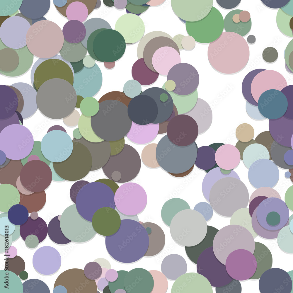 Poster repeating abstract chaotic dot background pattern - vector design from circles in colorful tones