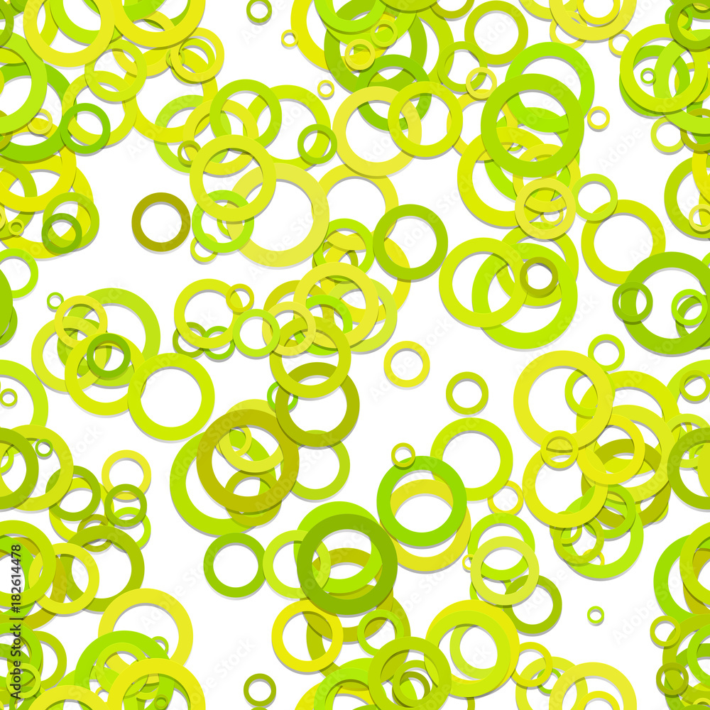 Poster repeating abstract geometric circle background pattern - vector graphic from yellow and green rings 