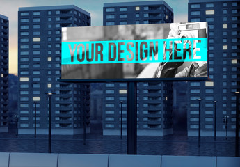 Billboard Mockup with Apartment Complex in Background 1