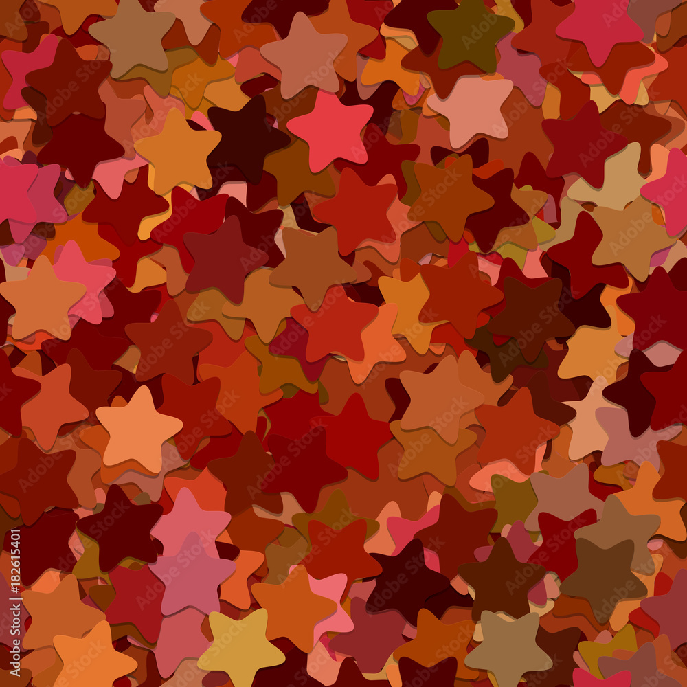 Poster repeating geometrical star pattern background - vector design from rounded pentagram stars in brown 