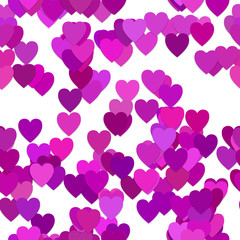 Abstract seamless valentines day background pattern - vector illustration from purple hearts with shadow effect