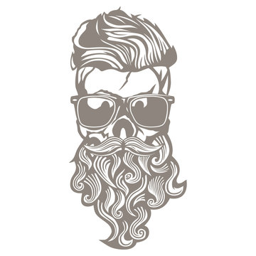 Crane hipster barbu avec tres belle moustache lunette et lunette de soleil