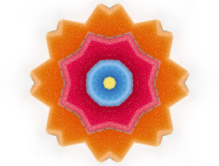 abstract kaleidoscope figure on white background. geometric ornament.
