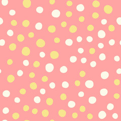 Baby Fun Hand Drawn Dots Asymmetrical Seamless Pattern, Dotted Swiss