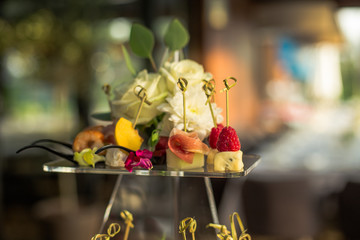 Canape on the background of the hall.