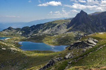 Fototapeta na wymiar Amazing Landscape of The Twin and The Trefoil lakes, The Seven Rila Lakes, Bulgaria