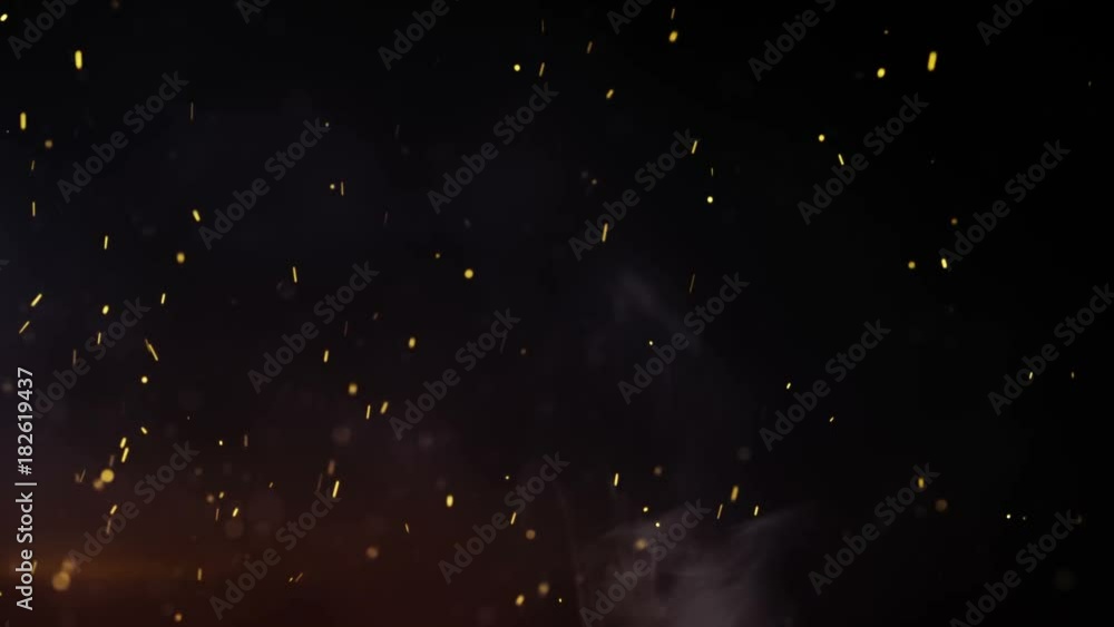 Poster sparkles and smoke in whirlwind. computer generated seamless loop animation 4k (4096x2304)