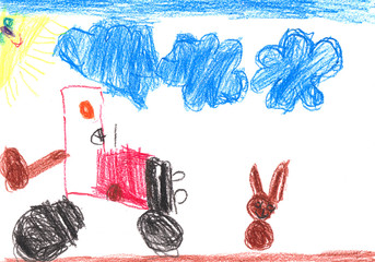 Traktor auf dem Feld - Aussaat © Calissi