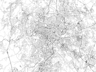 Fototapeta na wymiar Strade di Roma, cartina della città, Italia, capitale. Stradario