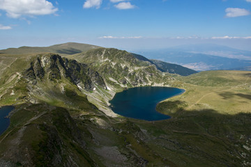 Fototapeta na wymiar Amazing Landscape of The Eye and The Kidney lakes, The Seven Rila Lakes, Bulgaria