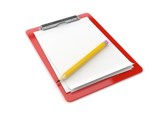 Blank clipboard with pencil
