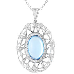 diamond and blue topaz pendant