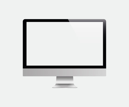 Vector image of a monitor in a flat style - vector