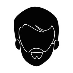 young man head avatar character vector illustration design