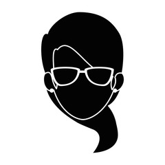 beautiful woman head avatar character vector illustration design