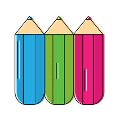 colored pencils school supplies icon image vector illustration design 