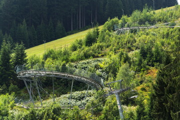Bobsled Roller Coaster Toboggan in summer day, Rittisberg, Alps, Austria