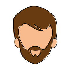 young man head avatar character vector illustration design