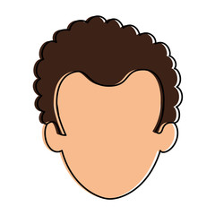 young man head avatar character vector illustration design