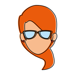 beautiful woman head avatar character vector illustration design