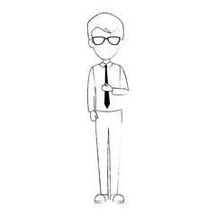 elegant businessman avatar character vector illustration design