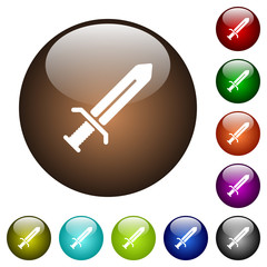 Sword color glass buttons