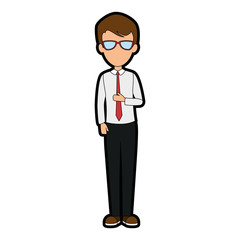 elegant businessman avatar character vector illustration design