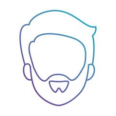 young man head avatar character vector illustration design