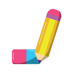 pencil with eraser school supplies icon image vector illustration design 