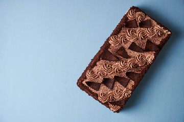 Chocolate cake with custard cream