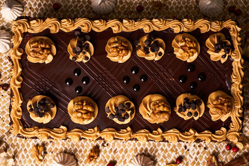 Chocolate cake with walnut
