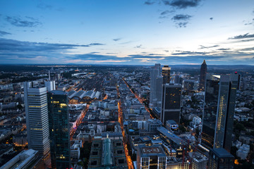 frankfurt cityscape from above at night
