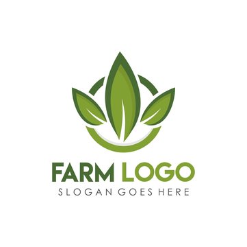 Leaf green, eco, and agriculture logo design template