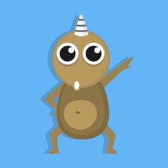 Cute monster character design vector
