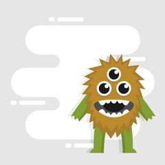 Cute monster character design vector