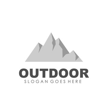 Mountain, outdoor and adventure logo design template