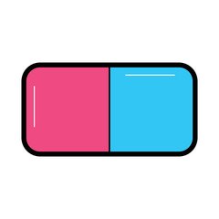 eraser with two sides icon image vector illustration design 