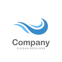 Wave water logo design template