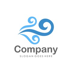 Wave water logo design template
