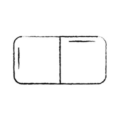 eraser with two sides icon image vector illustration design  black sketch line
