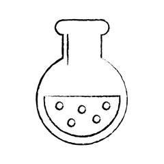 flask science chemistry icon image vector illustration design  black sketch line