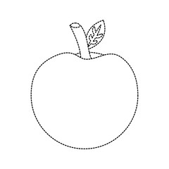 apple fruit icon image vector illustration design  black dotted line