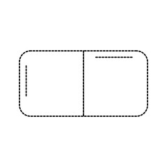 eraser with two sides icon image vector illustration design  black dotted line