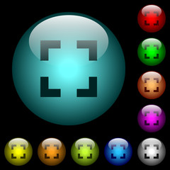 Selector tool icons in color illuminated glass buttons