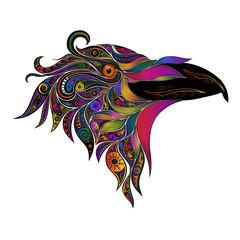 Colored vector bird from patterns
