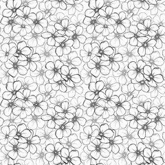 Beautiful seamless pattern with black and white flowers daisy. design for greeting cards and invitations of wedding, birthday, Valentine's Day, mother's day and other seasonal holiday
