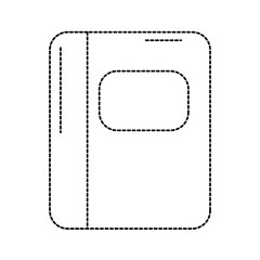 notebook school supplies icon image vector illustration design  black dotted line